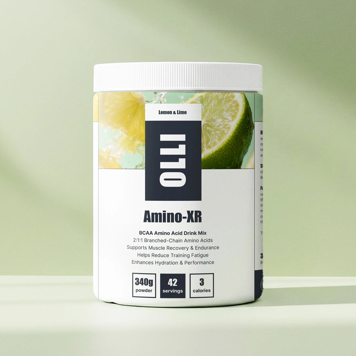 Amino-XR intra-workout BCAA supplement in jar, supporting muscle endurance and hydration during training