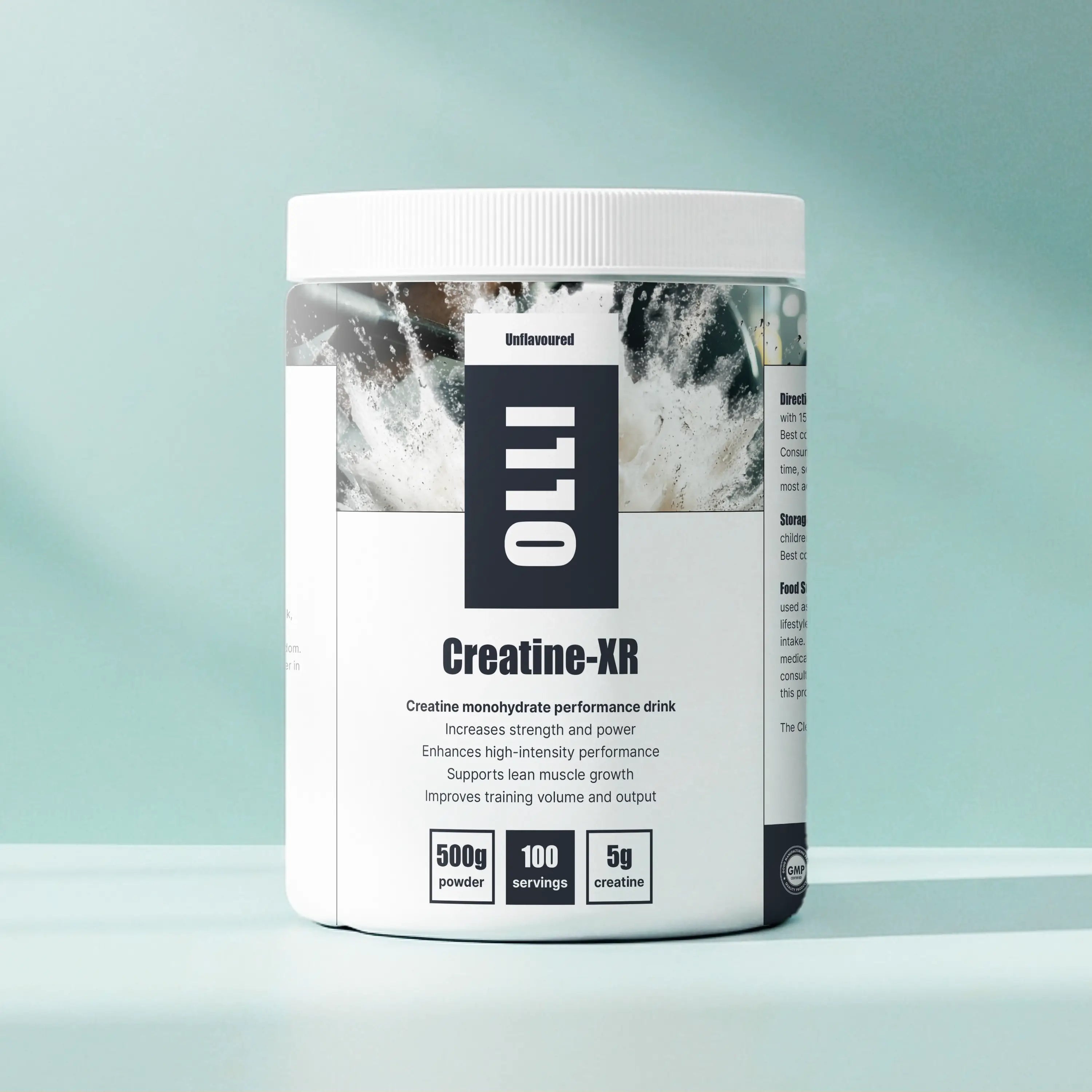 OLLI Creatine-XR creatine monohydrate powder 300g designed to support strength, power, and high-intensity training performance for men and women