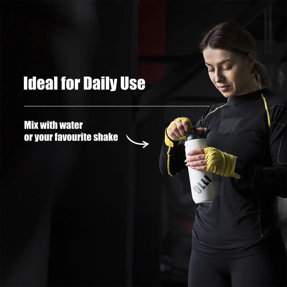 Man or woman using OLLI Creatine-XR creatine monohydrate supplement as part of a strength and performance routine