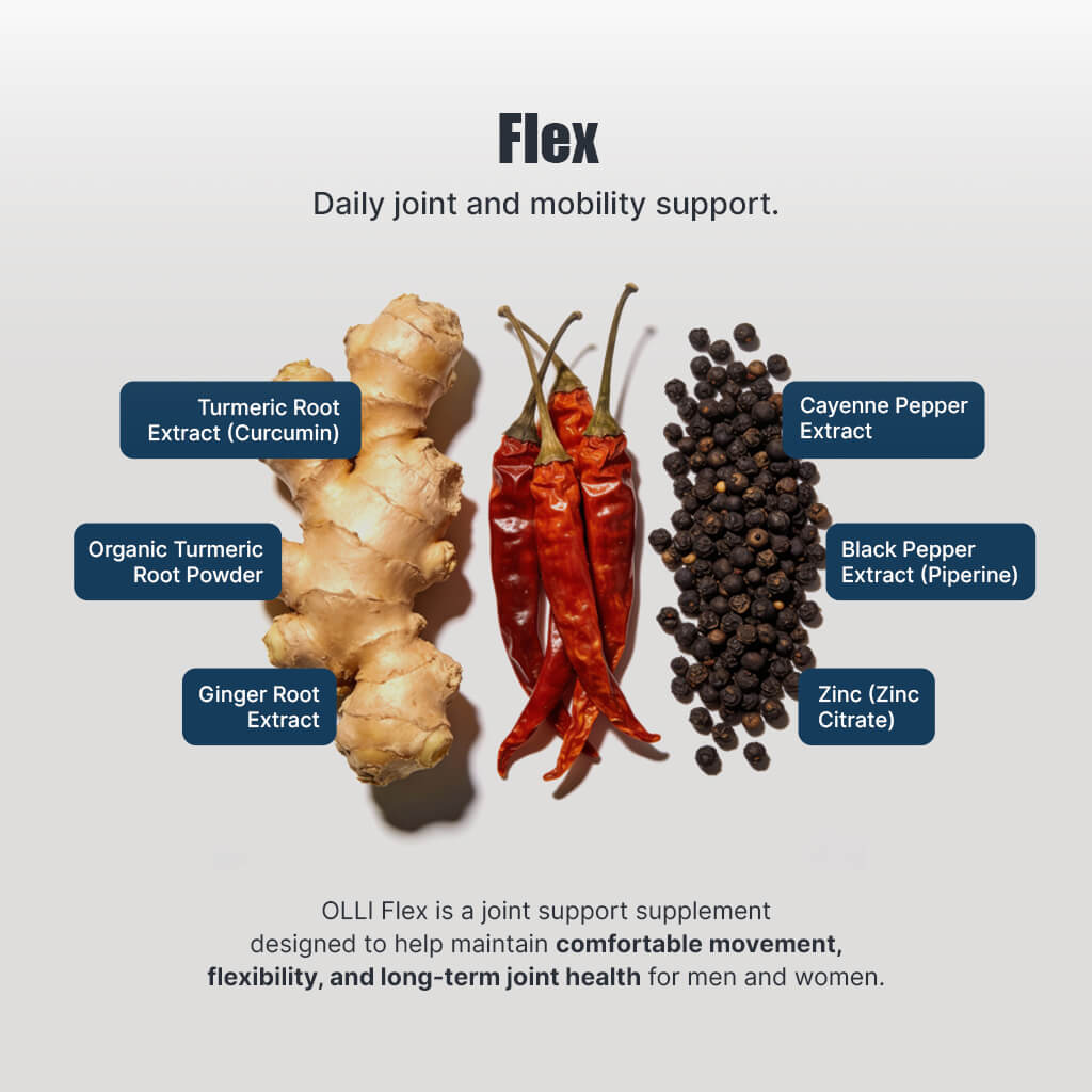 OLLI Flex mobility supplement supporting joint comfort and long-term movement health