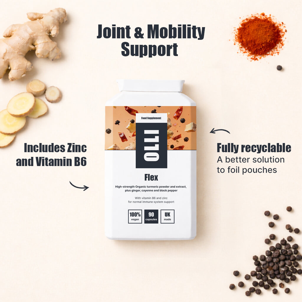 OLLI Flex capsules taken daily to support joint comfort and mobility