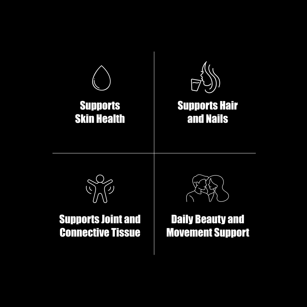 Olli Glow Marine Collagen supports skin health, hair and nails, joint and connective tissues