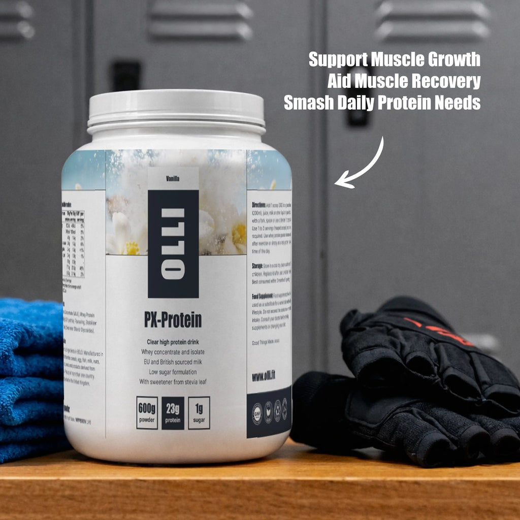 PX-Protein powder supports muscle growth, recovery and helps reach your daily protein needs